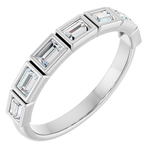 14k White 1/2 Ctw Natural Diamond Anniversary Band