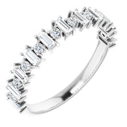 14k White 1/2 Ctw Natural Diamond Anniversary Band