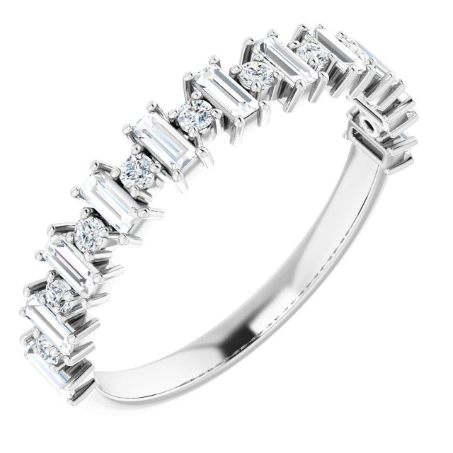 14k White 1/2 Ctw Natural Diamond Anniversary Band