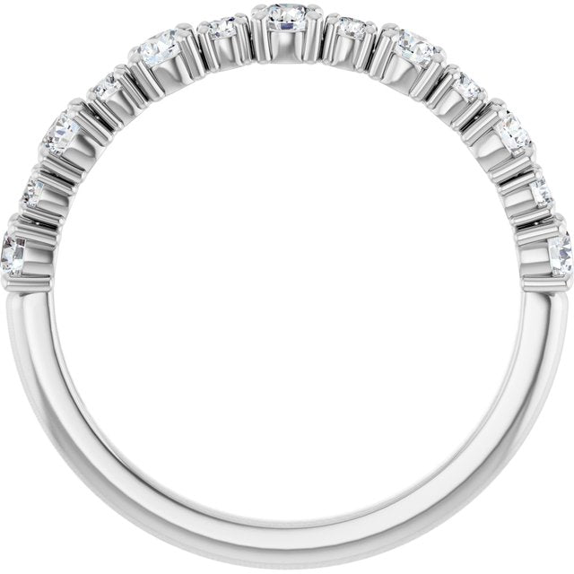 14K White 1/2 CTW Lab-Grown Diamond Anniversary Band