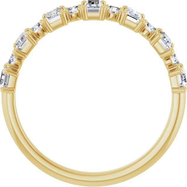 14k Yellow 3/4 Ctw Natural Diamond Anniversary Band