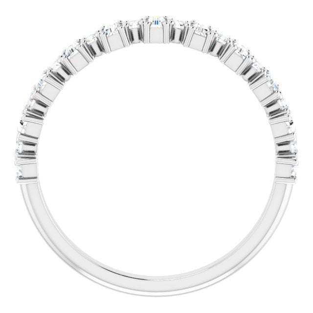 14k White 1/2 Ctw Natural Diamond Anniversary Band