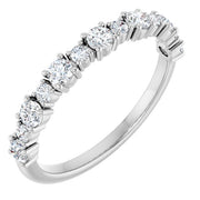 14k White 1/2 Ctw Natural Diamond Anniversary Band