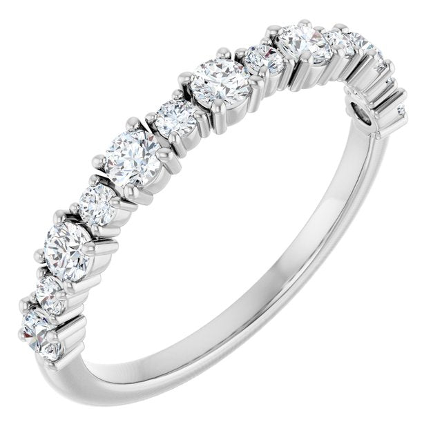 14k White 1/2 Ctw Natural Diamond Anniversary Band