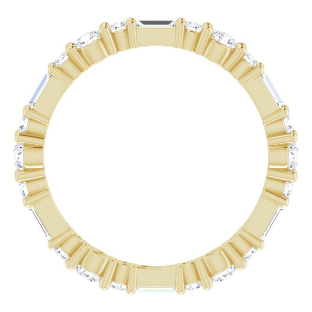 14k Yellow 7/8 Ctw Natural Diamond Eternity Band Size 7