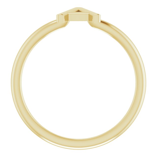 14K Yellow Initial A Ring