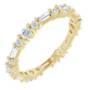 14k Yellow 7/8 Ctw Natural Diamond Eternity Band Size 7