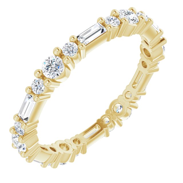 14k Yellow 7/8 Ctw Natural Diamond Eternity Band Size 7