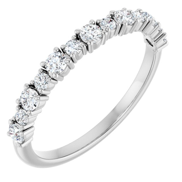 14k White 3/8 Ctw Natural Diamond Anniversary Band