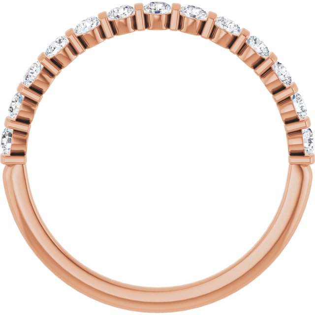 14k Rose 3/8 Ctw Natural Diamond Anniversary Band