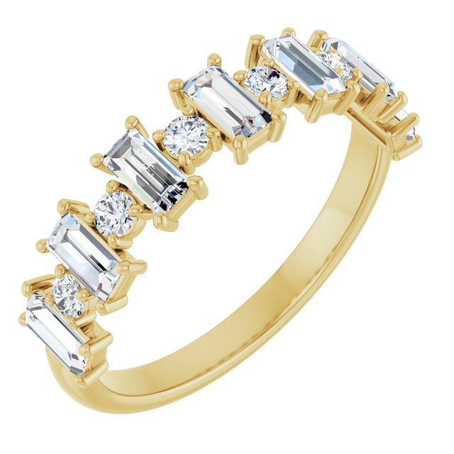 14k Yellow 3/4 Ctw Natural Diamond Anniversary Band