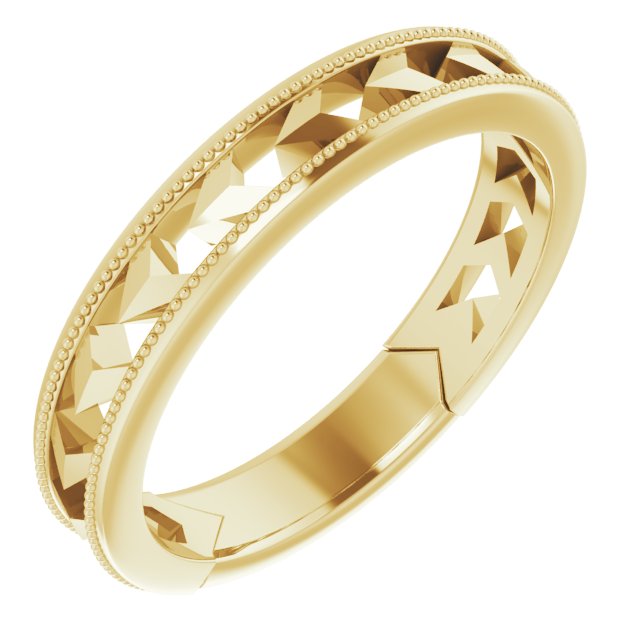 14K Yellow Geometric Stackable Ring