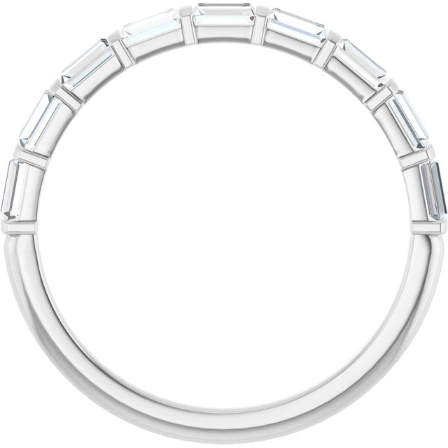 14k White 3/8 Ctw Natural Diamond Anniversary Band