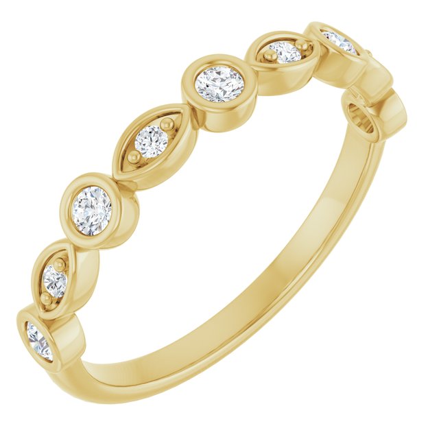 14k Yellow 1/5 Ctw Lab-grown Diamond  Anniversary Band