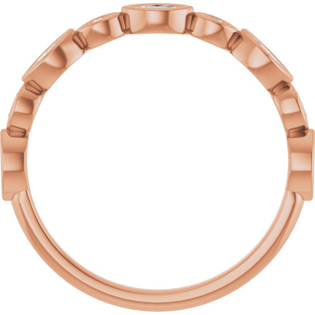 14k Rose 1/4 Ctw Natural Diamond Anniversary Band