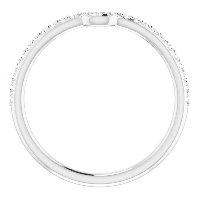 14k White 1/8 Ctw Natural Diamond Matching Band