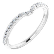 14k White 1/8 Ctw Natural Diamond Matching Band