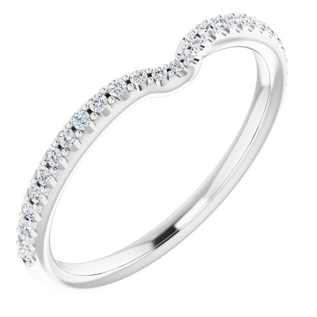 14k White 1/8 Ctw Natural Diamond Matching Band