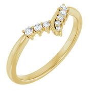 14k Yellow 1/8 Ctw Lab-grown Diamond Contour Band