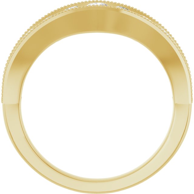 14k Yellow 3/4 Ctw Lab-grown Diamond Contour Band