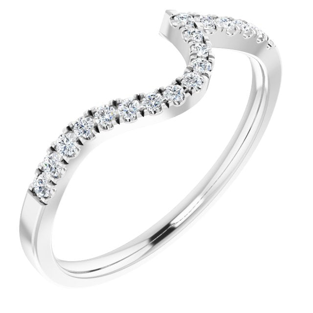 14k White 1/6 Ctw Natural Diamond Matching Band