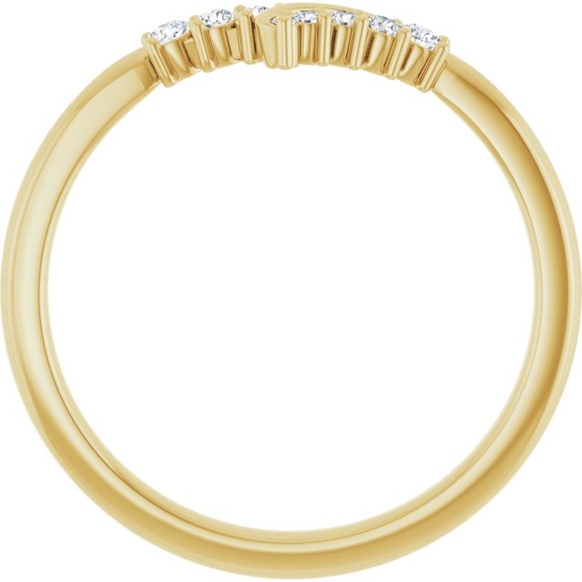 14k Yellow 1/8 Ctw Lab-grown Diamond Contour Band
