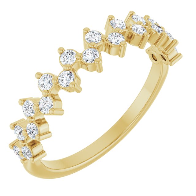 14K Yellow 3/8 CTW Natural Diamond Anniversary Band
