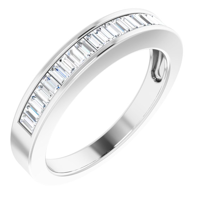 14k White 1/2 Ctw Natural Diamond Anniversary Band