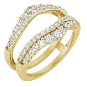 14k Yellow 1 Ctw Natural Diamond Ring Guard