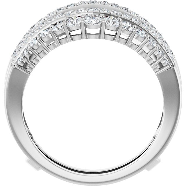 14k White 1 Ctw Natural Diamond Ring Guard