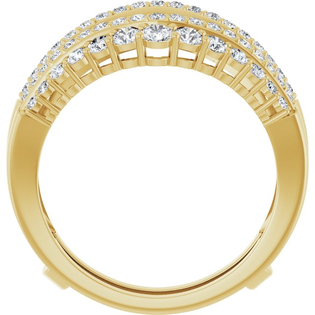 14k Yellow 1 Ctw Natural Diamond Ring Guard