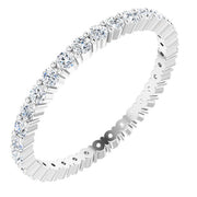 14K White 1/2 CTW Natural Diamond Eternity Band Size 5