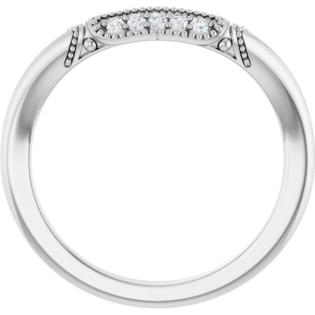 14K White .07 CTW Natural Diamond Matching Band