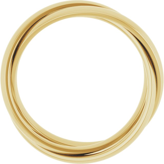 14k Yellow Three Ring Rolling Band Size 7