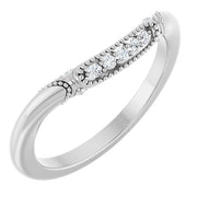 14K White .07 CTW Natural Diamond Matching Band