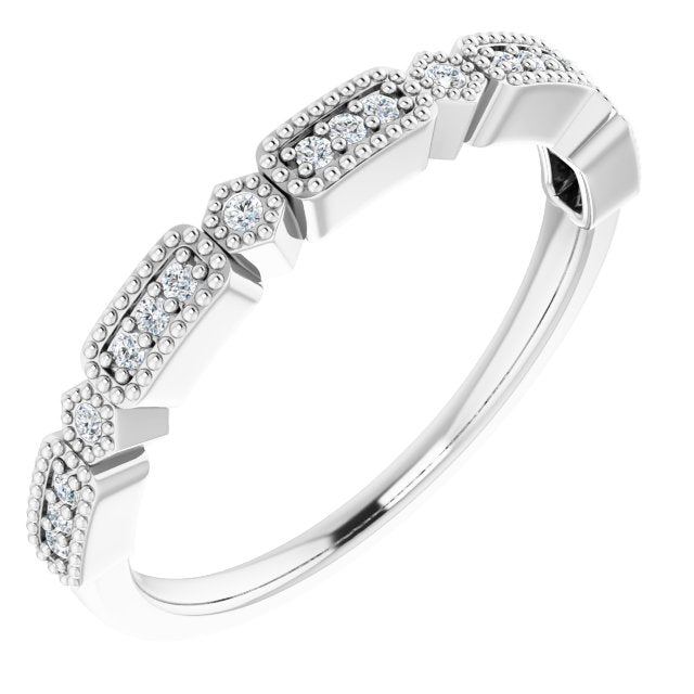 14k White 1/10 Ctw Natural Diamond Anniversary Band