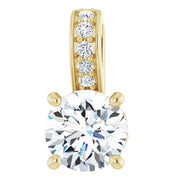 14K Yellow 1/2 CTW Lab-Grown Diamond Pendant