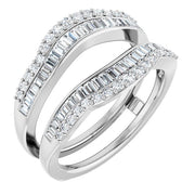 14k White 3/4 Ctw Natural Diamond Ring Guard