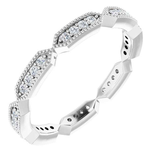 14k White 1/4 Ctw Natural Diamond Eternity Band Size 7