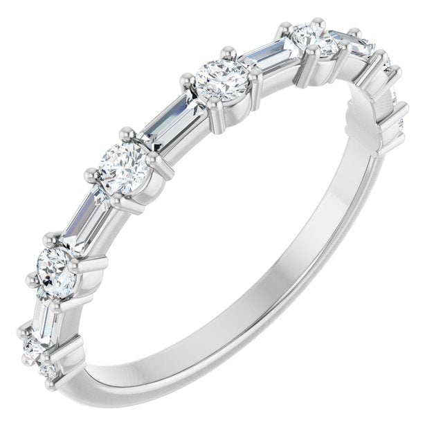14K White 1/2 CTW Lab-Grown Diamond Anniversary Band