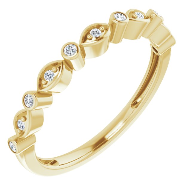 14k Yellow 1/8 Ctw Natural Diamond Stackable Anniversary Band