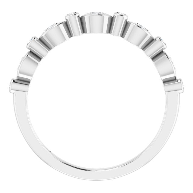 14k White 1/8 Ctw Natural Diamond Stackable Anniversary Band