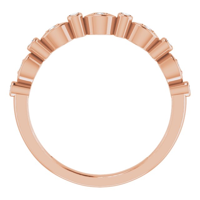 14k Rose 1/8 Ctw Natural Diamond Stackable Anniversary Band