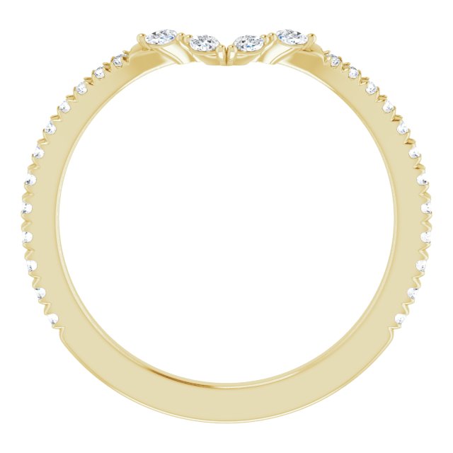 14k Yellow 1/4 Ctw Natural Diamond French-set Matching Band