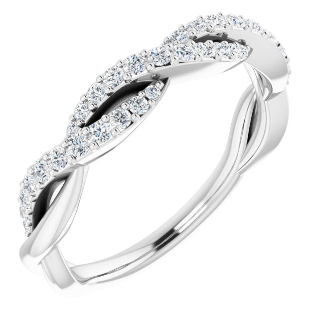 14k White 1/4 Ctw Natural Diamond Anniversary Band