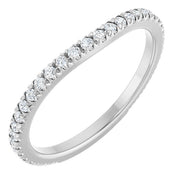 14K White 1/3 CTW Natural Diamond French-Set Matching Band
