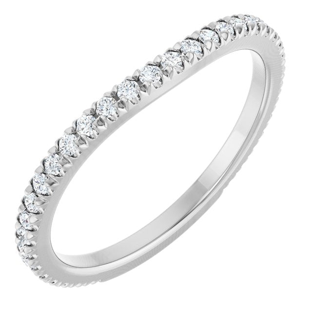 14K White 1/3 CTW Natural Diamond French-Set Matching Band