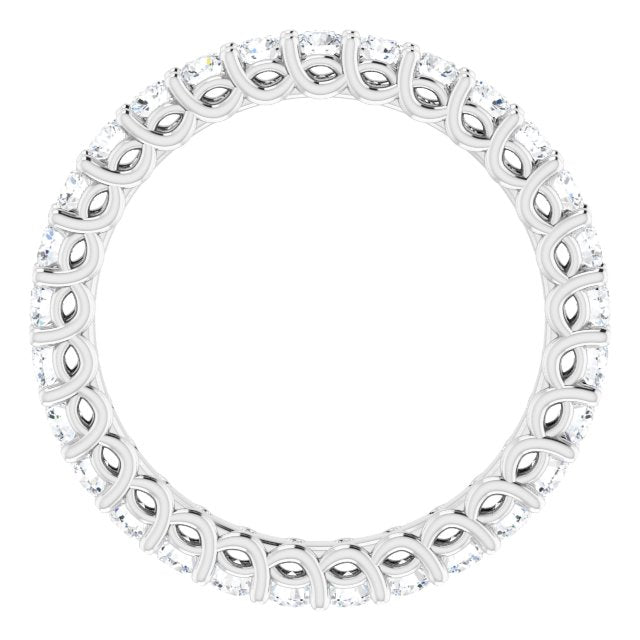 14k White 9/10 Ctw Natural Diamond Eternity Band Size 7
