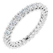 14k White 9/10 Ctw Natural Diamond Eternity Band Size 7