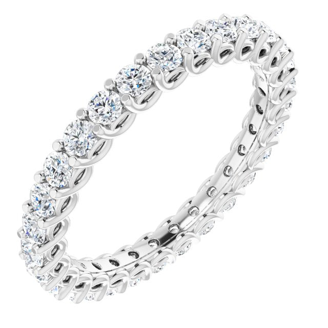 14k White 9/10 Ctw Natural Diamond Eternity Band Size 7